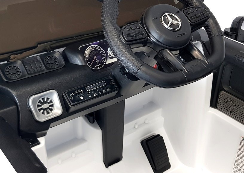 Kahekohaline laste elektriauto Mercedes G63 AMG, valge hind ja info | Laste elektriautod | kaup24.ee