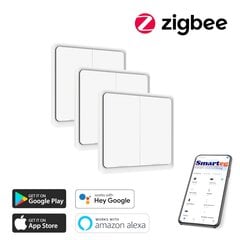3x 2 nupuga seinalüliti (Zigbee) цена и информация | Выключатели, розетки | kaup24.ee