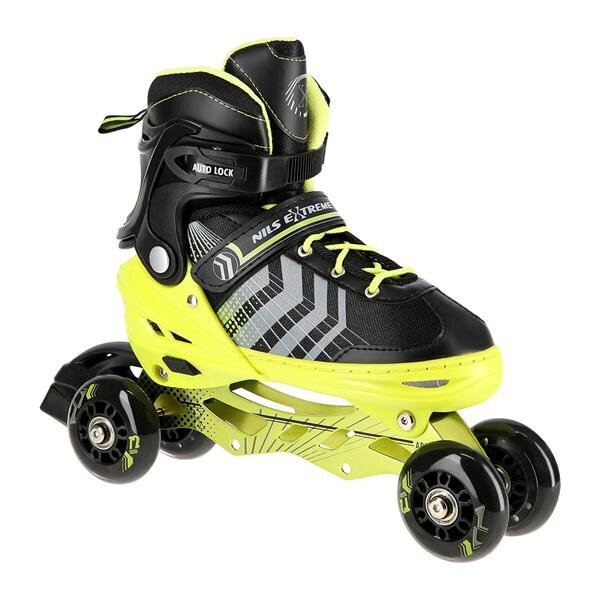 NH18192 4IN1 BLACK-GREEN SIZE L(39-43) IN-LINE SKATES/HOCKEY ICE SKATES hind ja info | Rulluisud ja tarvikud | kaup24.ee