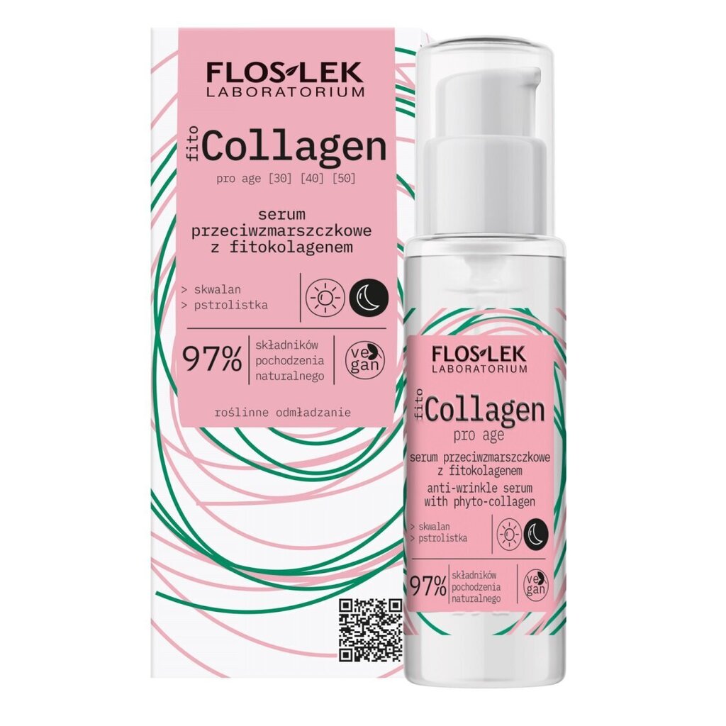 Kortsudevastane seerum fütokollageeniga Floslek Fito Collagen Anti-Wrinkle Serum, 30ml hind ja info | Näoõlid, seerumid | kaup24.ee