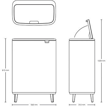 Prügikast Brabantia Bo Touch Bin Hi, 2x30 l, Matt Steel FPP цена и информация | Prügikastid | kaup24.ee