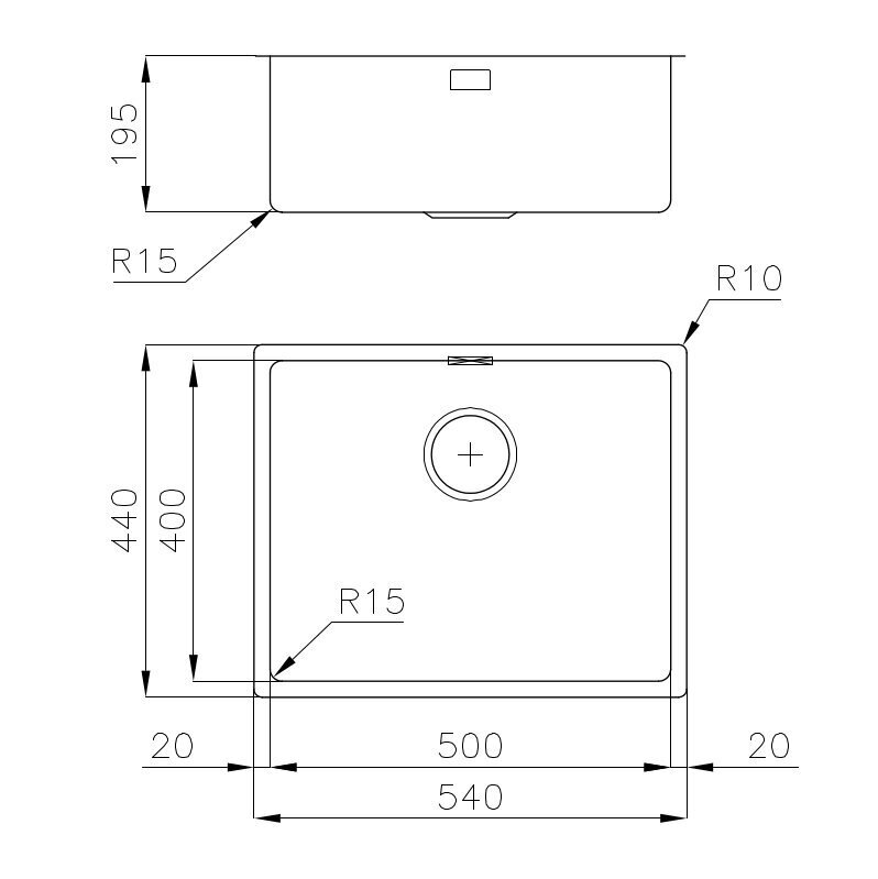 Foster valamu KE R15 BOWL 50x40 цена и информация | Köögivalamud | kaup24.ee