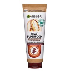 Восстанавливающий крем для рук с маслом какао и керамидами Garnier Hand Superfood Cocoa, 75 мл kaina ir informacija | Кремы, лосьоны для тела | kaup24.ee