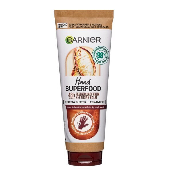 Taastav kätekreem kakaovõi ja keramiididega Garnier Hand Superfood Cocoa, 75ml hind ja info | Kehakreemid, losjoonid | kaup24.ee