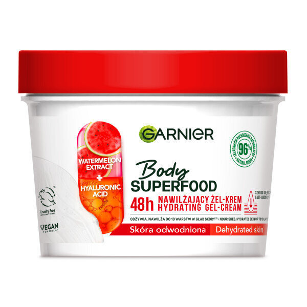 Niisutav kehakreem kuivale nahale Garnier Body Superfood Hydrating Cream, 380 ml цена и информация | Kehakreemid, losjoonid | kaup24.ee
