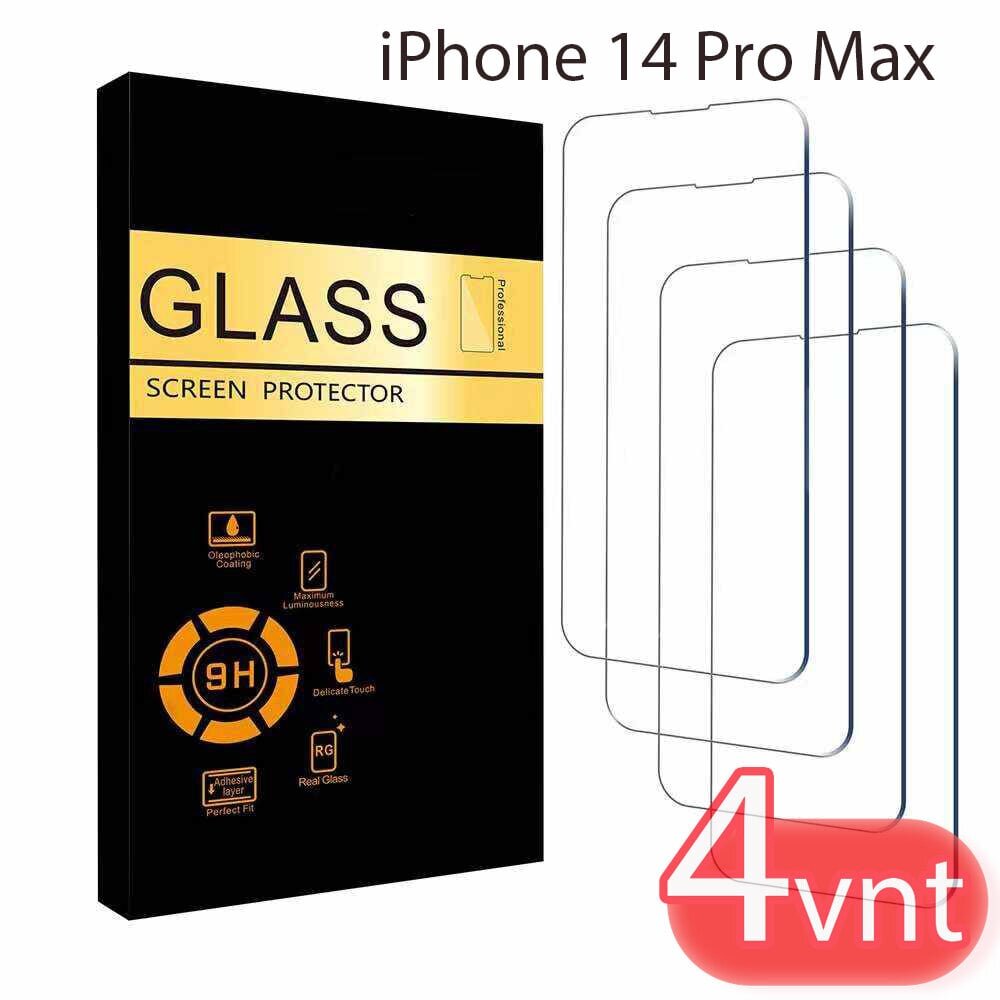 Karastatud kaitseklaas 4 tk. iPhone 14 Pro Max hind ja info | Ekraani kaitsekiled | kaup24.ee