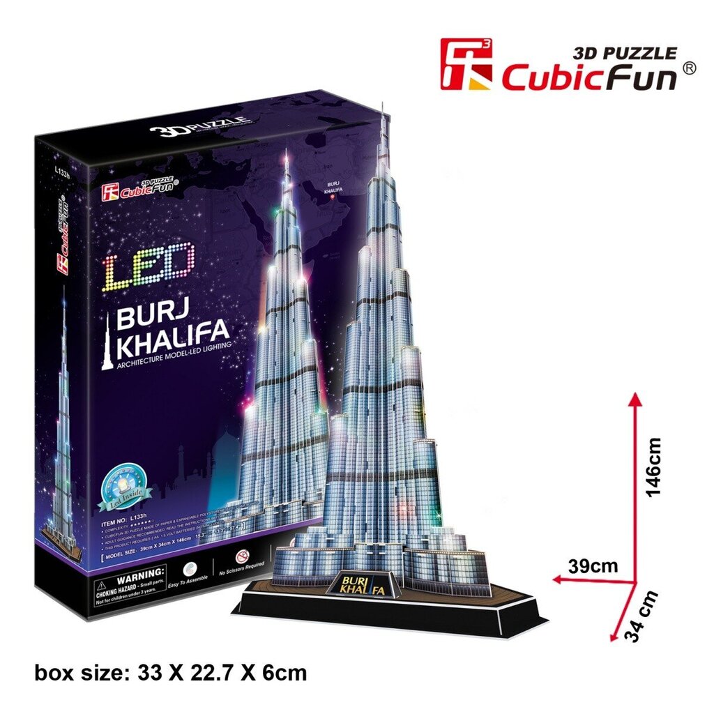 Cubic Fun Burj Khalifa 3D pusle (kerge) цена и информация | Pusled | kaup24.ee