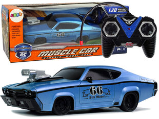 Nuotoliniu būdu valdomas sportinis Muscle Car automobilis 1:20, mėlynas hind ja info | Poiste mänguasjad | kaup24.ee