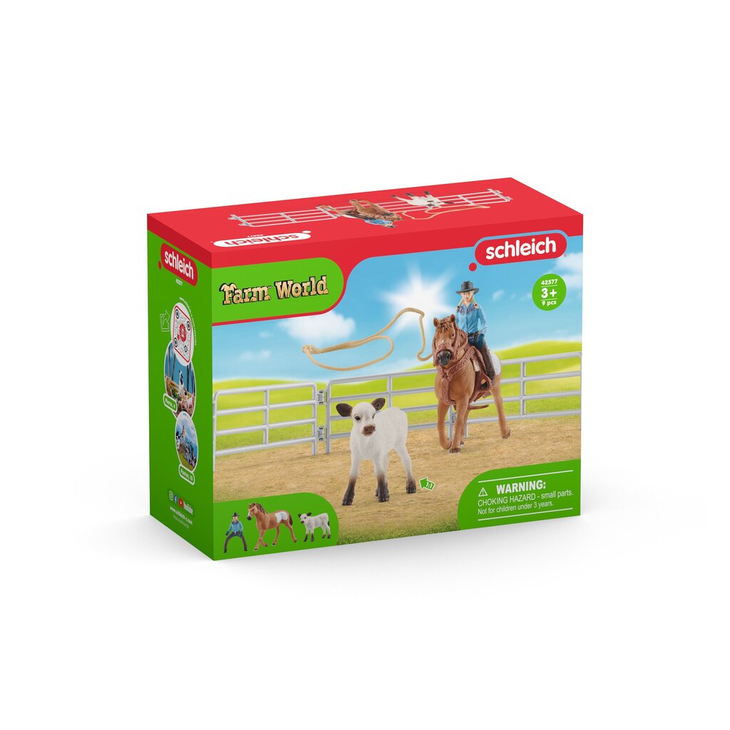 Hobusega ratsutaja koos vasikaga Farm World Schleich цена и информация | Tüdrukute mänguasjad | kaup24.ee