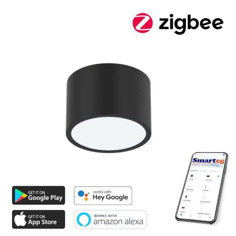 Nutikas kärglamp 15x15cm 12W must (Zigbee) hind ja info | Laelambid | kaup24.ee