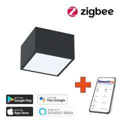 Умный потолочный светильник 15х15 см, 12 Вт, черный (Zigbee) цена и информация | Потолочные светильники | kaup24.ee