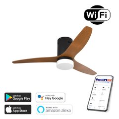 Ventilaatoriga lamp 26W must/puit (Wi-Fi) цена и информация | Светильники-вентиляторы | kaup24.ee