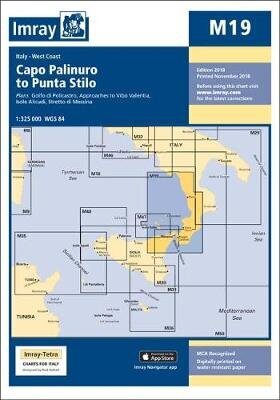 Imray Chart M19: Capo Palinuro to Punta Stilo New edition hind ja info | Tervislik eluviis ja toitumine | kaup24.ee