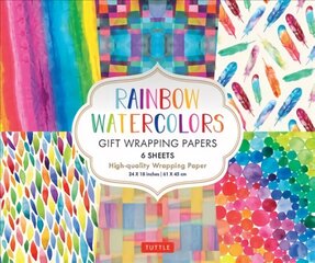 Rainbow Watercolors Gift Wrapping Papers - 6 sheets: 24 x 18 inch Wrapping Paper цена и информация | Книги о питании и здоровом образе жизни | kaup24.ee