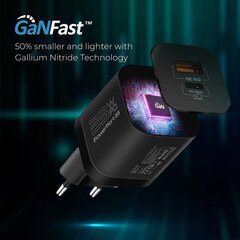 Зарядное устройство PROMATE PowerPort-33 GaNFast 33W / USB-C PD / USB-A цена и информация | Зарядные устройства для телефонов | kaup24.ee