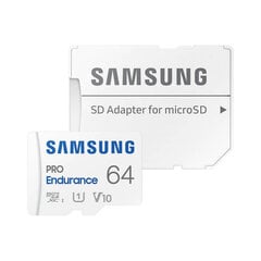 Samsung Pro Endurance 64GB mälukaart + adapter цена и информация | Карты памяти | kaup24.ee