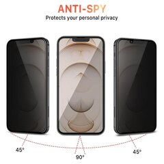 iPhone 14 Pro Max (6,7") Anti-Spy täisekraani kaitseklaas (10D) hind ja info | Ekraani kaitsekiled | kaup24.ee