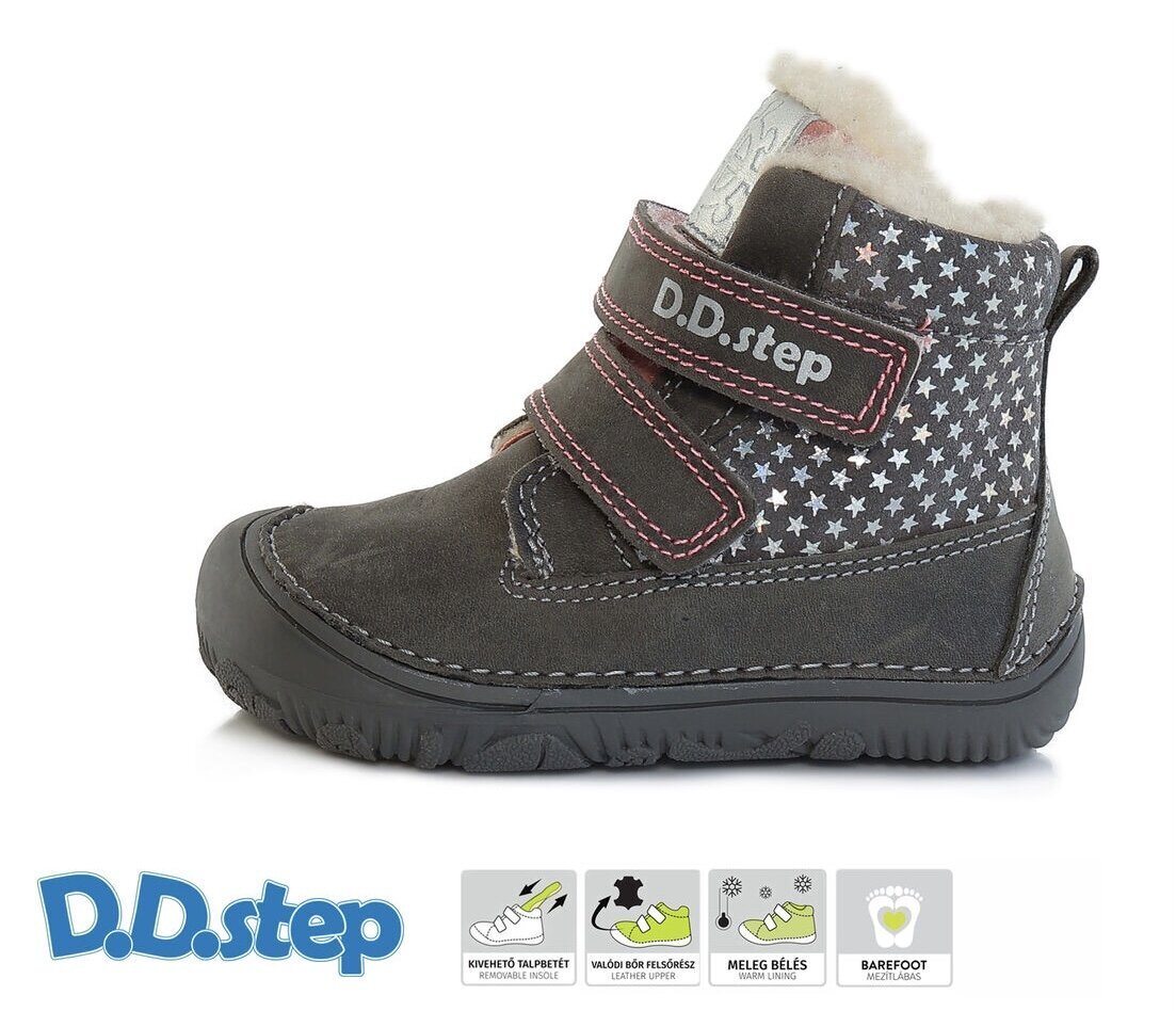 Laste talvesaapad D.D.Step, nahast, W073-29B-W, Grey hind ja info | Laste talvesaapad | kaup24.ee