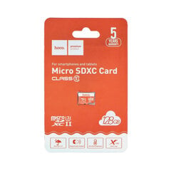 Карта памяти Hoco microSD TF High Speed Class 10 — 128GB цена и информация | Карты памяти для фотоаппаратов, камер | kaup24.ee