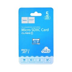 Карта памяти Hoco microSD TF High Speed Class 10 — 64GB цена и информация | Карты памяти | kaup24.ee