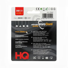 Mälukaart Imro microSD 32GB adapteriga / Class 10 UHS цена и информация | Карты памяти | kaup24.ee