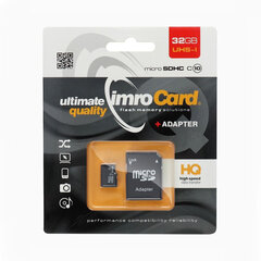 Mälukaart Imro microSD 32GB adapteriga / Class 10 UHS цена и информация | Карты памяти | kaup24.ee