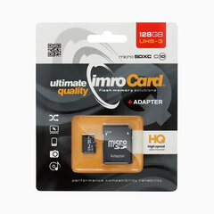 Карта памяти с адаптером Imro microSD 128GB UHS-3 100MB/s 4K цена и информация | Карты памяти | kaup24.ee