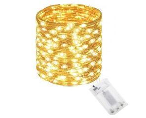 Jõulutuled Garlianda 100-mikro Led, 10,2 m, kollane, IP 44 цена и информация | Гирлянды | kaup24.ee