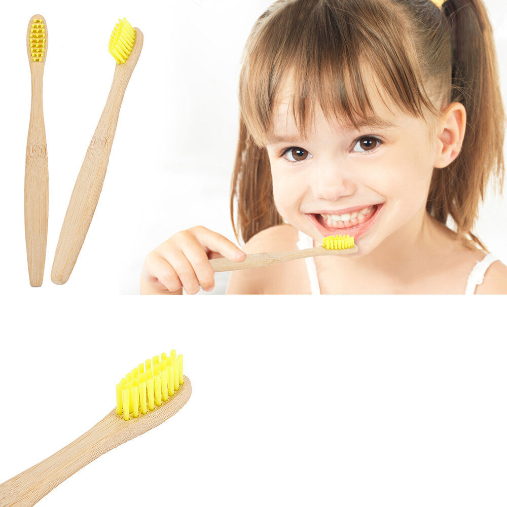 Naturaalsest bambusest valmistatud hambaharjad lastele hind ja info | Hügieenitarbed | kaup24.ee
