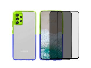 Full protection Set -läbipaistev kaitseümbris lilla / kollane + 2 ekraanikaitsed ( 5D/ Privacy) Samsung Galaxy S20 FE цена и информация | Чехлы для телефонов | kaup24.ee