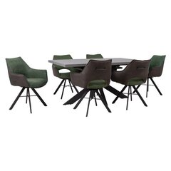 Столовый набор Eddy, стол + 6 стульев, 24501, зеленый цена и информация | Комплекты мебели для столовой | kaup24.ee