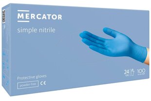 Ühekordsed nitriilkindad MERCATOR Simple Nitrile M, 100 tk hind ja info | Töökindad | kaup24.ee