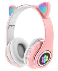 RGB-ga juhtmevabad kõrvaklapid lastele, roosad цена и информация | Наушники | kaup24.ee