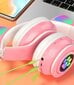 RGB-ga juhtmevabad kõrvaklapid lastele, roosad hind ja info | Kõrvaklapid | kaup24.ee
