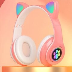 RGB-ga juhtmevabad kõrvaklapid lastele, roosad hind ja info | Kõrvaklapid | kaup24.ee