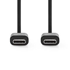 Kaabel Type-C-Type-C, 1m, must, USB 2.0 hind ja info | Mobiiltelefonide kaablid | kaup24.ee