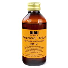 Lõõgastav kehamassaažiõli Karpooradi Thailam (Keram), Nimi Ayurveda, 200 ml цена и информация | Массажные масла | kaup24.ee