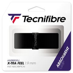 Tennise peamine gripp Tecnifibre X-TRA FEEL , 1.9mm, Must hind ja info | Välitennise tooted | kaup24.ee