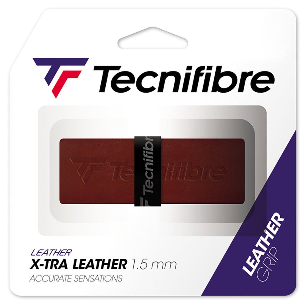 Tennise peamine gripp Tecnifibre X-TRA LEATHER , 1.5mm, Pruun hind ja info | Välitennise tooted | kaup24.ee
