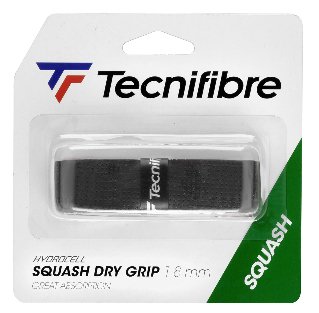 Squashi reketi mähis Tecnifibre SQUASH DRY, 1.8mm, Must цена и информация | Squash | kaup24.ee