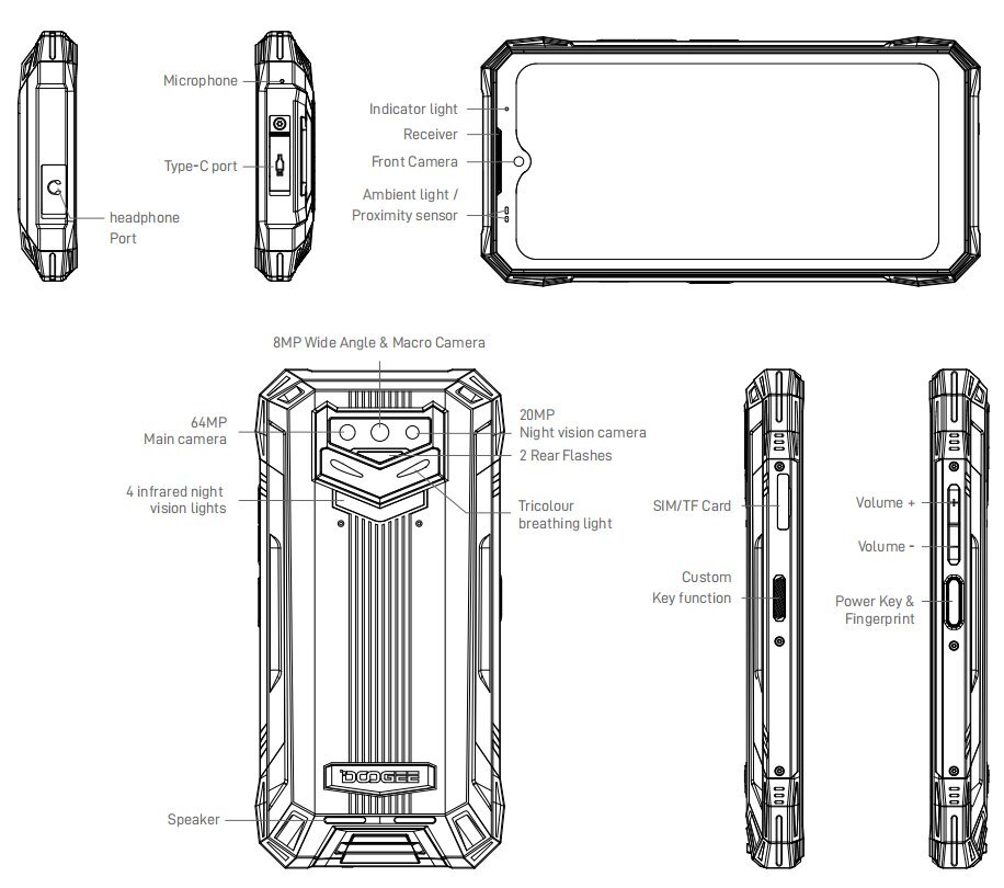 Doogee S89 PRO Orange mobiiltelefon hind ja info | Telefonid | kaup24.ee