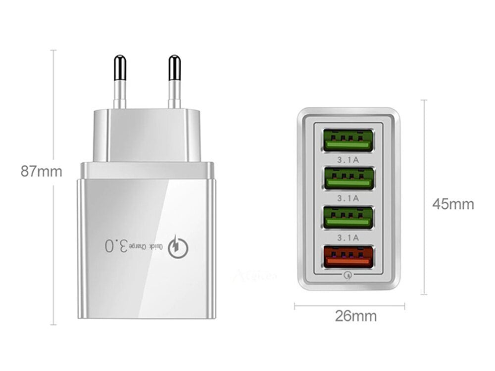 Quick Charge 3.0 hind ja info | Mobiiltelefonide laadijad | kaup24.ee