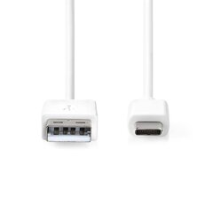 Kaabel Type-C, 1m, valge, USB 2.0, 60W hind ja info | Mobiiltelefonide kaablid | kaup24.ee