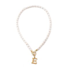 Ожерелье из пресноводного жемчуга с подвеской в виде буквы "Е" цена и информация | Украшение на шею | kaup24.ee