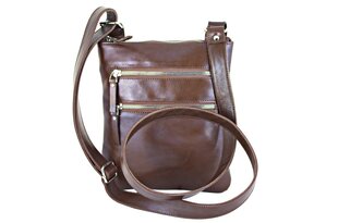 Кожаная сумка с плечевым ремнем №5711 коричневый цена и информация | Мужские сумки | kaup24.ee