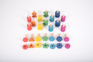 Радужный деревянный набор для развития моторики "Гаики и болты" цена и информация | Развивающие игрушки | kaup24.ee