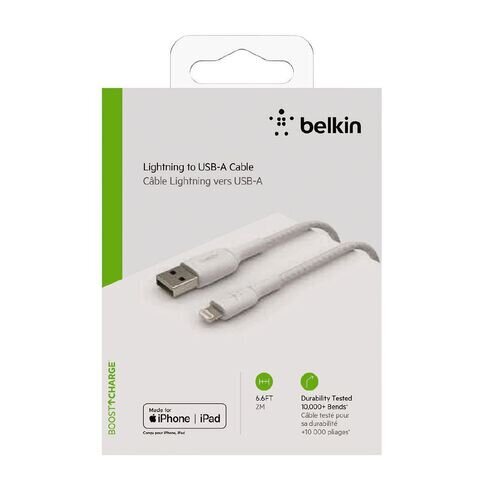 Belkin Lightning to USB-A 2m, white цена и информация | Mobiiltelefonide kaablid | kaup24.ee
