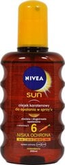 Защитное масло-спрей от солнца SPF6 Nivea Sun, 200 мл цена и информация | Кремы от загара | kaup24.ee