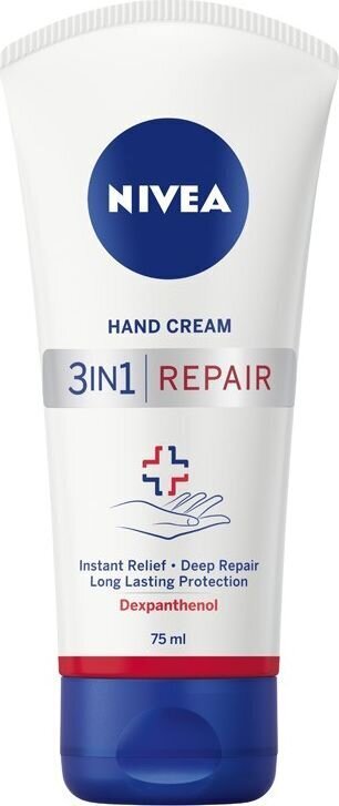 Kätekreem Nivea 3in1 Repair, 75 ml hind ja info | Kehakreemid, kehaspreid | kaup24.ee