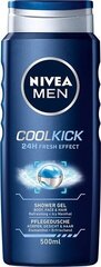 Гель для душа для мужчин Nivea Men Fresh Kick, 500 мл цена и информация | Масла, гели для душа | kaup24.ee